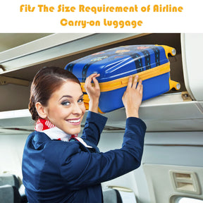 BABY JOY 2 PCS Kids Luggage Set, 13" & 18" Kids Carry On Suitcase Set, Children Travel Rolling Trolley Suitcase