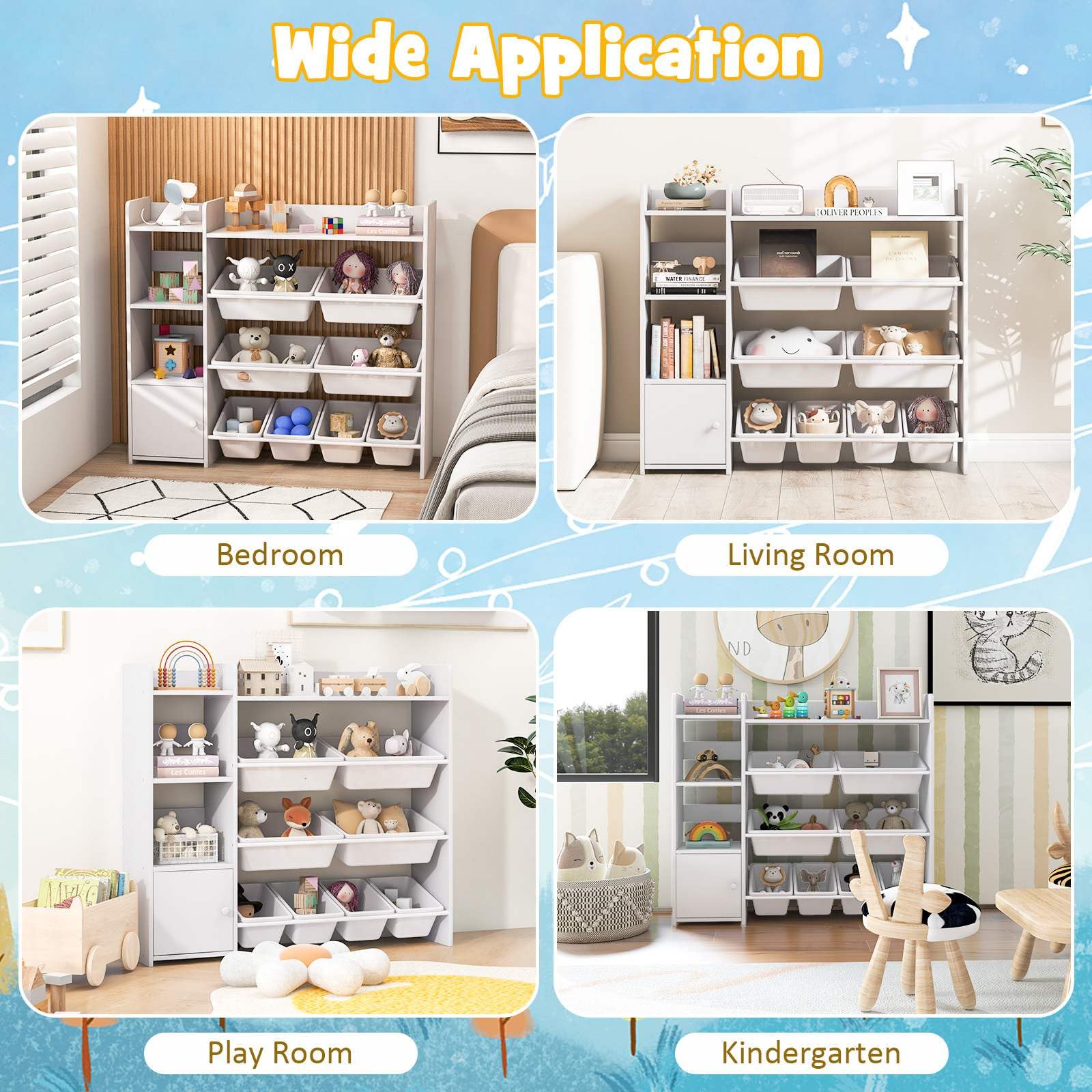 HONEY JOY Kids Bookshelf, Toy Storage Organiser