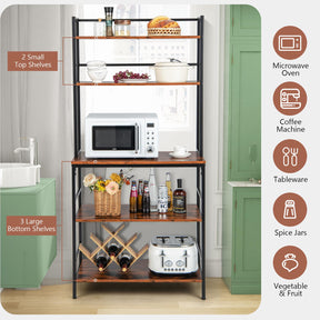 Giantex 5-Tier Freestanding Kitchen Bakers Rack with Hutch