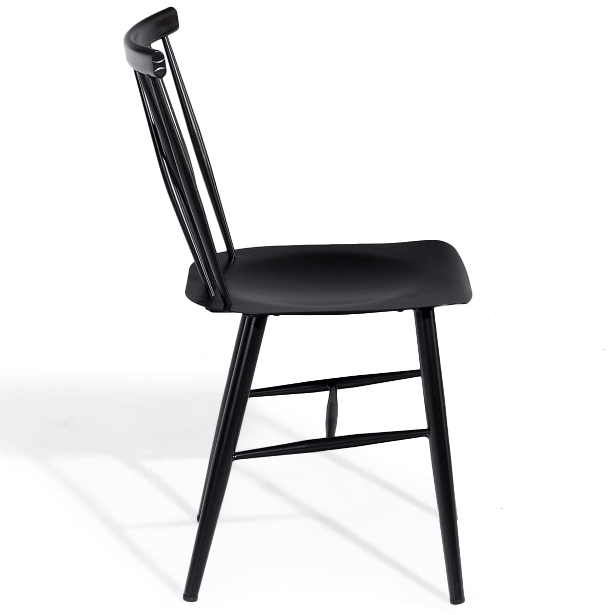 Giantex Set of 2 Steel Dining Chairs, Black Counter Height Chairs