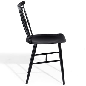 Giantex Set of 2 Steel Dining Chairs, Black Counter Height Chairs