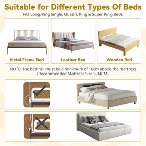 Foldable Baby Rail Guard, 180 cm Long Swing Down Bed Rail for Toddlers