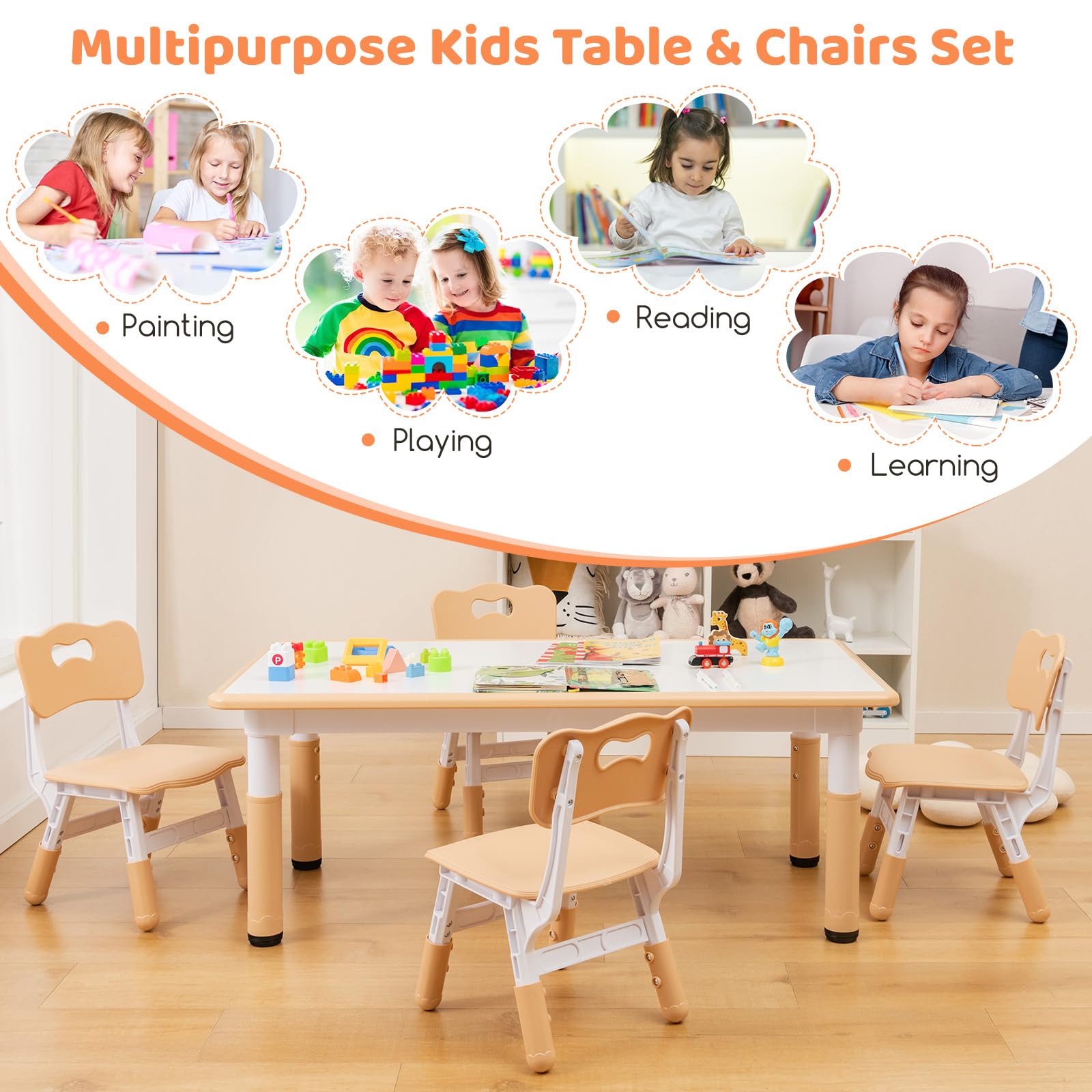 Kids Table and 4 Chairs Set