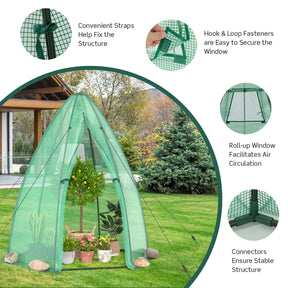 Mini Greenhouse for Indoor & Outdoor, Portable Walk-in Greenhouse w/ Waterproof PE Cover