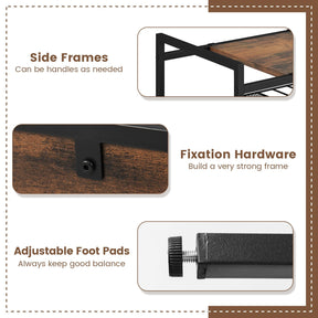Giantex Industrial Entryway Table, Sofa Side Table with Removable Panel & Mesh Shelf