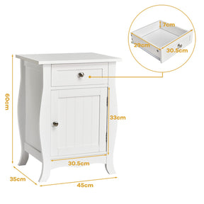 Giantex Accent Table, Storage Floor Cabinet, Wooden Nightstand Bedside Table
