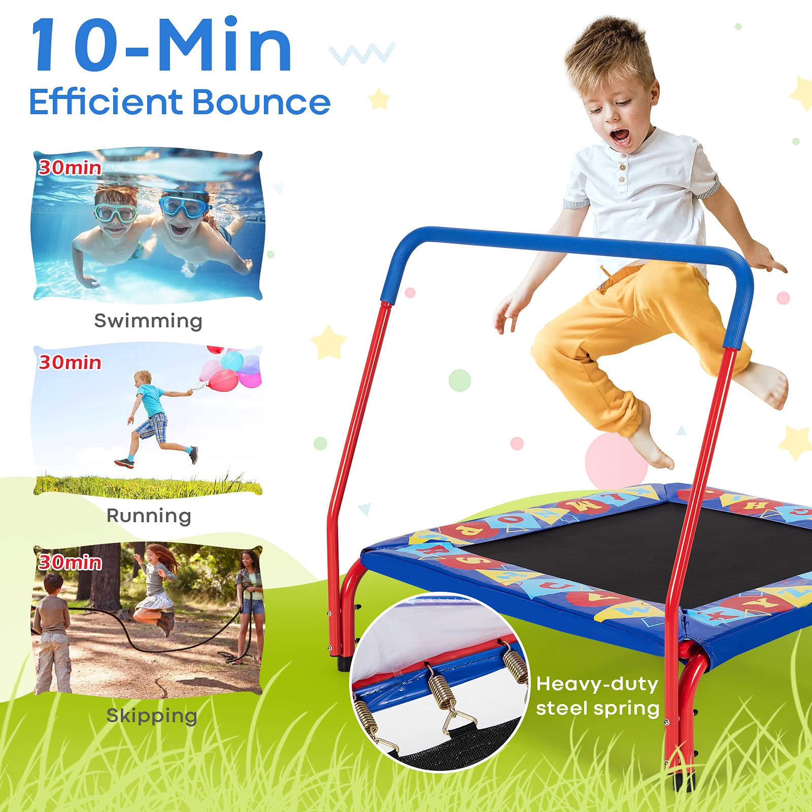 Baby JOY 36” Square Toddler Trampoline