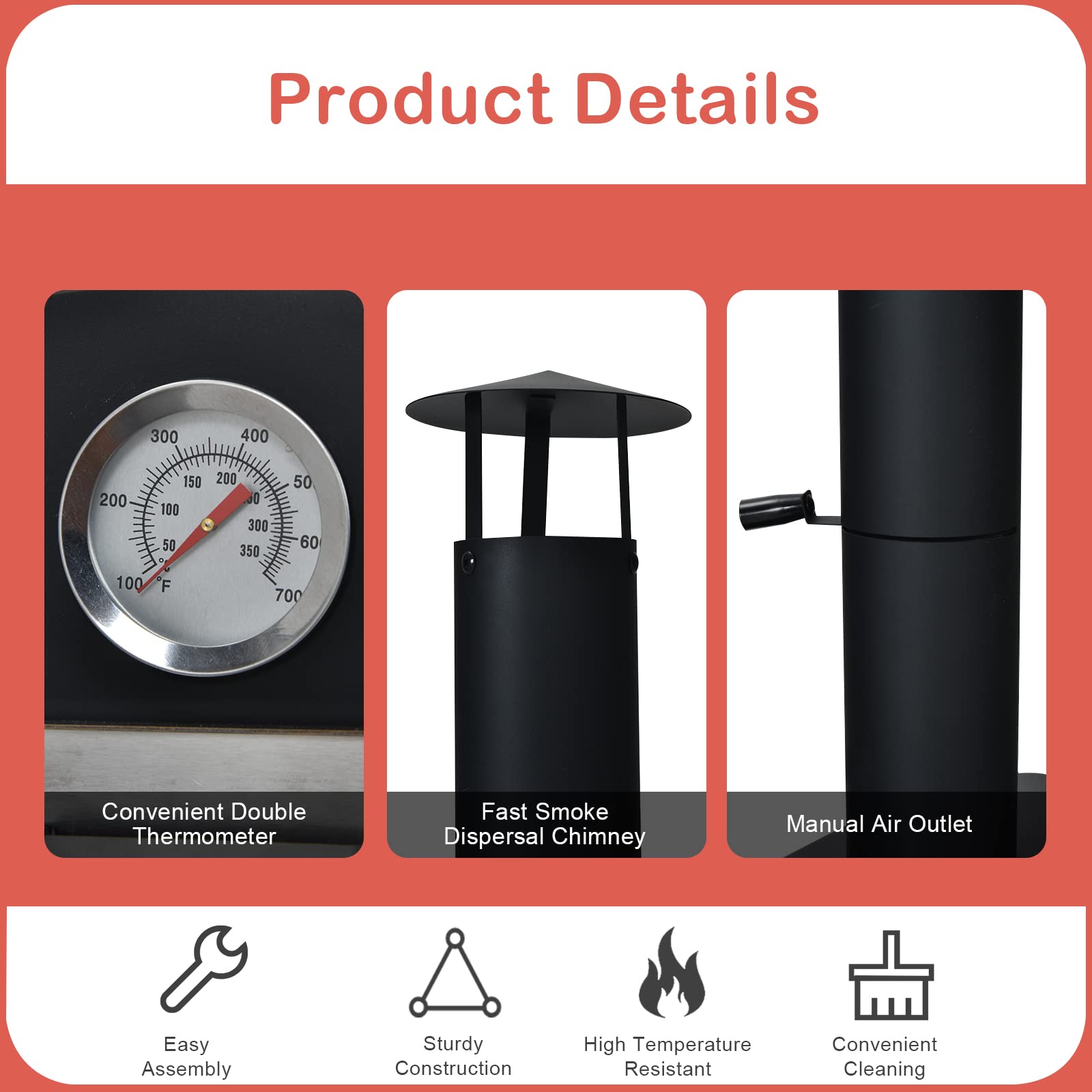 Portable Outdoor Pizza Oven, Patio Pizza Grill, Wood-fired Pizza Maker w/Pizza Stone, Waterproof Cover and Pizza Peel