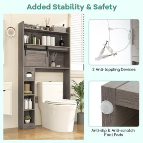 Giantex Over The Toilet Storage Cabinet, Farmhouse Bathroom Organizer