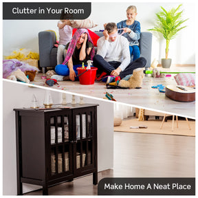 Storage Sideboard Cabinet, Free Standing Console Table Organizer