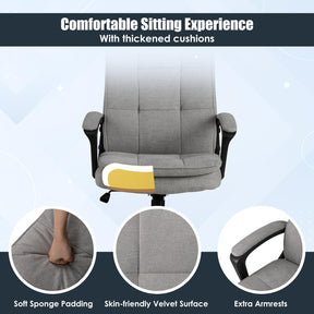 Height-Adjustable Office Chair Ergonomic Computer Armchair w/Rocking Function