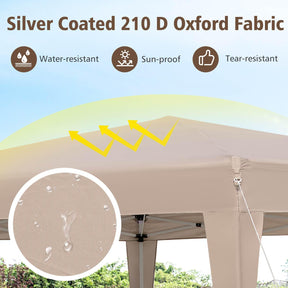 4 x 3.5 m Hexagonal Pop-Up Canopy Tent, Heavy-Duty Height Adjustable Gazebo Shelter