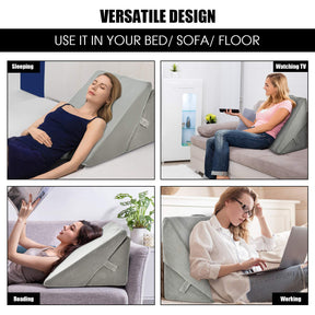 Giantex Bed Wedge Pillow, Adjustable Memory Foam Incline Cushion