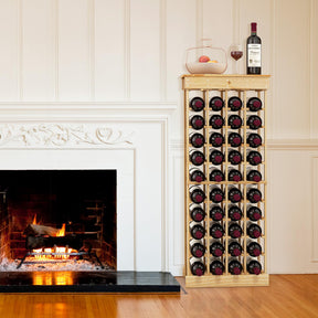 Giantex 40 Bottles Modular Wine Rack, Solid Wood Wine Bottle Holder with Anti-toppling Device
