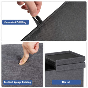 Giantex Storage Ottoman, Upholstered Chest Bench w/Storage Space