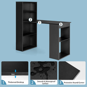 Giantex Reversible Computer Desk with Bookshelf