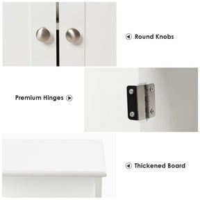 Bathroom Floor Cabinet, Storage Cabinet w/One Open Shelf Two Doors and Two Adjustable Drawers