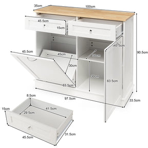 Giantex Kitchen Trash Cabinet, Tilt Out Trash Bin Cabinet with Single Trash Can Holder