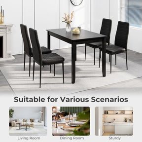 Upholstered Dining Chair Set of 4 Armless Chair w/ Padded Backrest Modern Chair