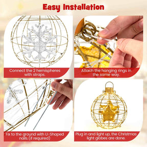 3 Piece Pre-Lit Lantern Balls with 732 Bright LED Lights