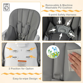 Convertible Infant Dining Chair with 7 Height for Babies and Toddlers