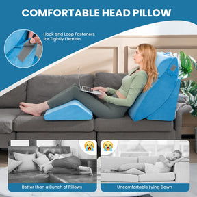 Giantex 4 Pieces Orthopedic Bed Wedge Pillow Set, Adjustable Wedge Pillows for Neck