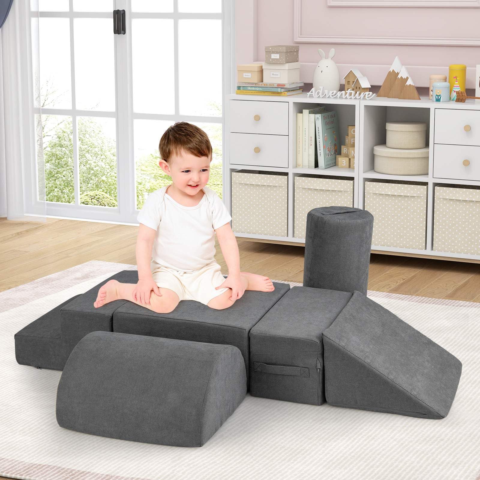 6-Piece Baby Climbing Blocks Kids Indoor Soft Play Structure