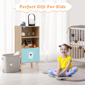 HONEY JOY 3-Tier Kids Wooden Bookshelf, Storage Shelf for Toddlers