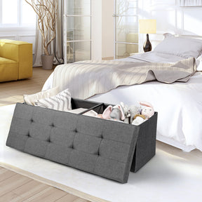 GIANTEX 38cm Fabric Folding Storage Ottoman