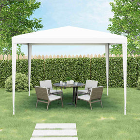 3m x3m Gazebo Shelter Patio Pavilion Screen Shelter w/Large Canopy & Steel Tubes