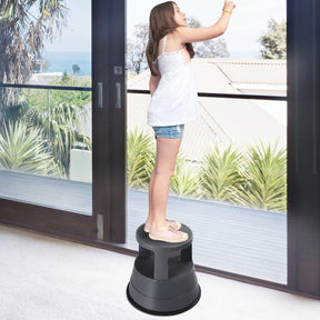 Giantex Rolling Step Stool, Kick Stool Ladder with Non-Slipping Platform