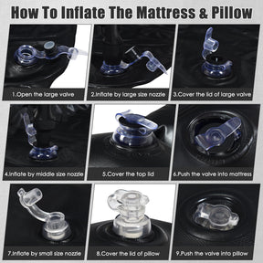 Inflatable Car Air Mattress, Backseat SUV Air Bed w/Pillow