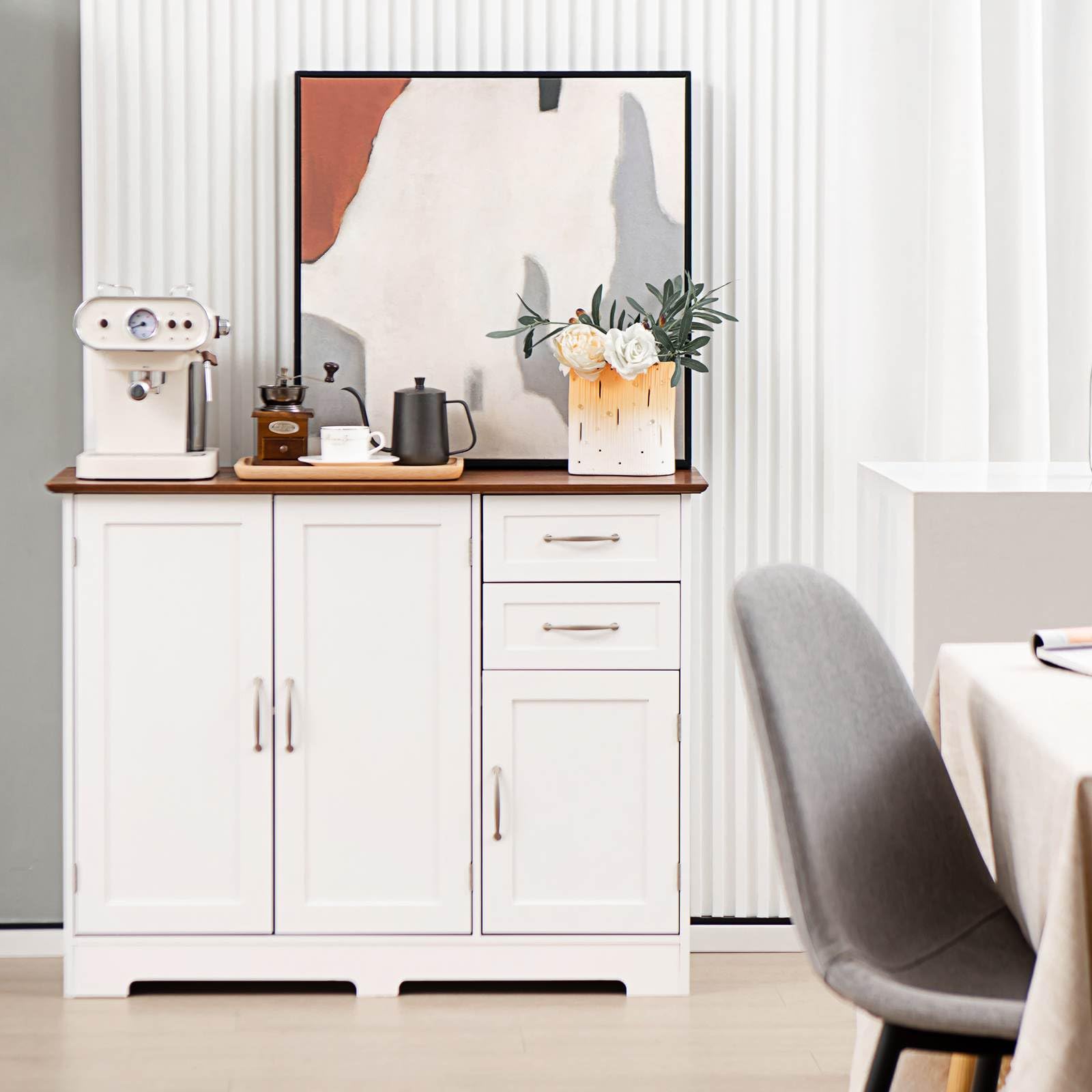 Giantex Kitchen Buffet Cabinet, Modern Storage Cabinet with with 2-Door Cabinet and 2 Drawers