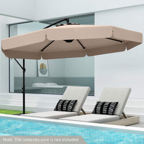 3m Offset Hanging Umbrella with Cover Patio Cantilever Umbrella w/Easy Tilt Adjustment
