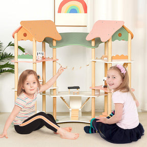 7-Room 3-Tier Doll House w/32PCS Realistic Furniture Accessories