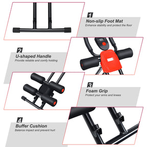 Abdominal Cruncher Machine Foldable Core Abdominal Trainer, AB Workout Machine with 3 Adjustable Levels