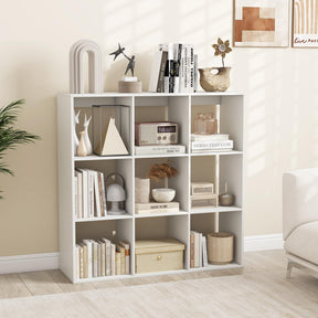 9-Cube Bookshelf, Modern Cubby Bookcase with Back