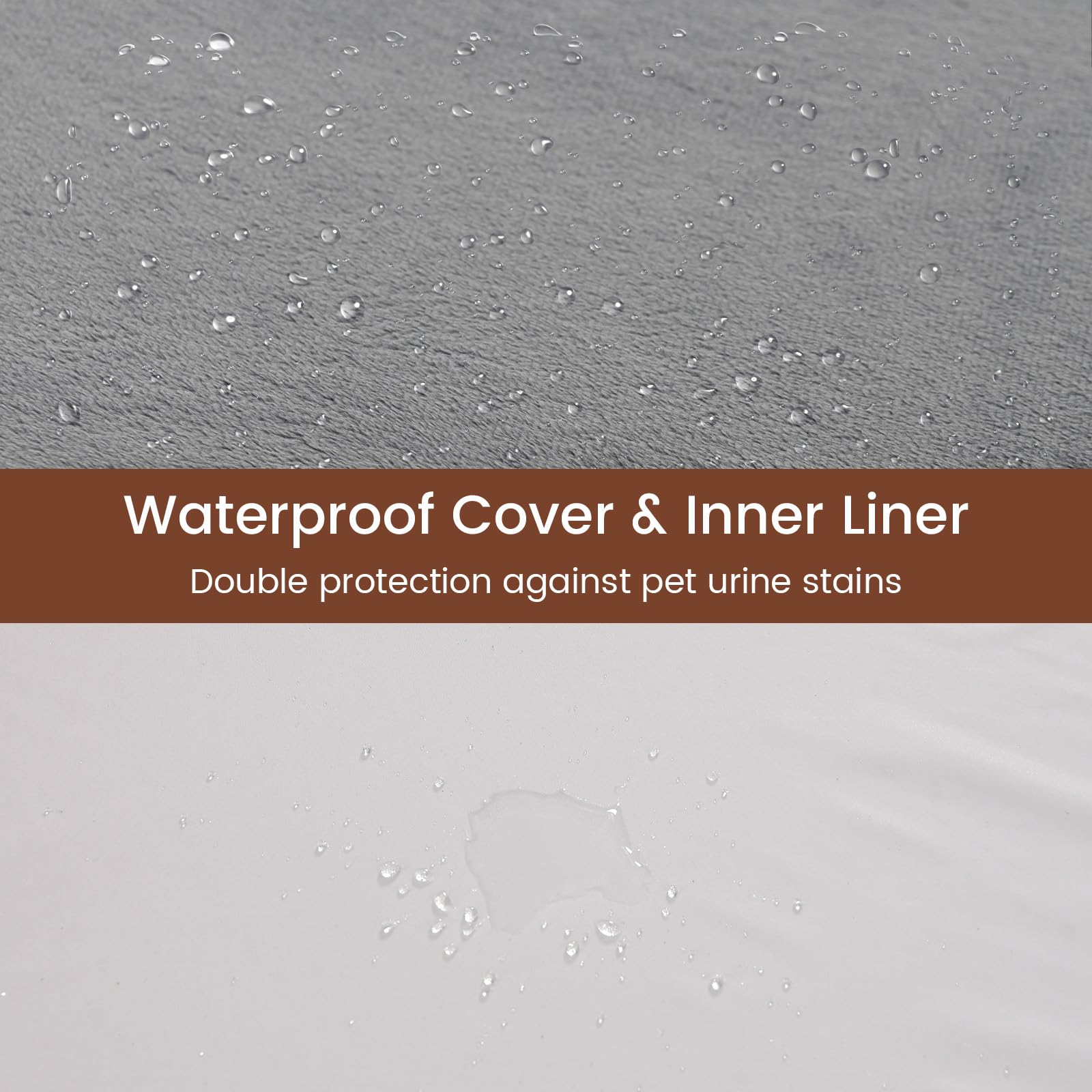 Dog Bed for Large Dogs, Orthopedic Dog Bed with Memory Foam Support, Waterproof Dog Crate Mat with Removable Cover