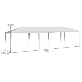 3m x 9m Outdoor Waterproof Gazebo Canopy Pavilion Heavy Duty Large Tent W/Strong Connection Stakes Ropes for Party Wedding Events Beach BBQ Easy Assemble