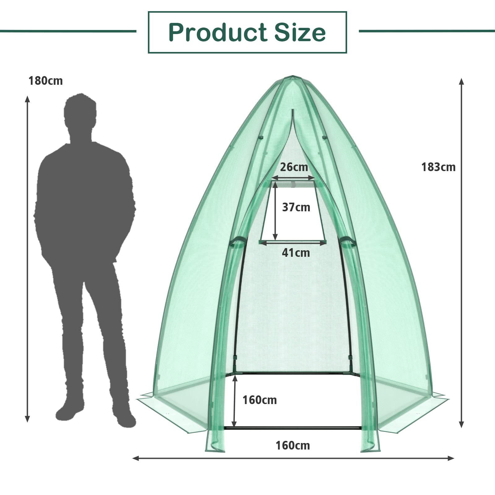 Mini Greenhouse for Indoor & Outdoor, Portable Walk-in Greenhouse w/ Waterproof PE Cover