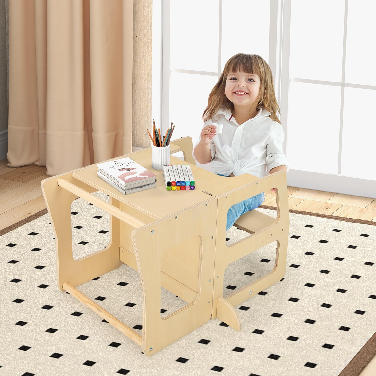 3-in-1 Foldable Kitchen Standing Tower for Toddlers