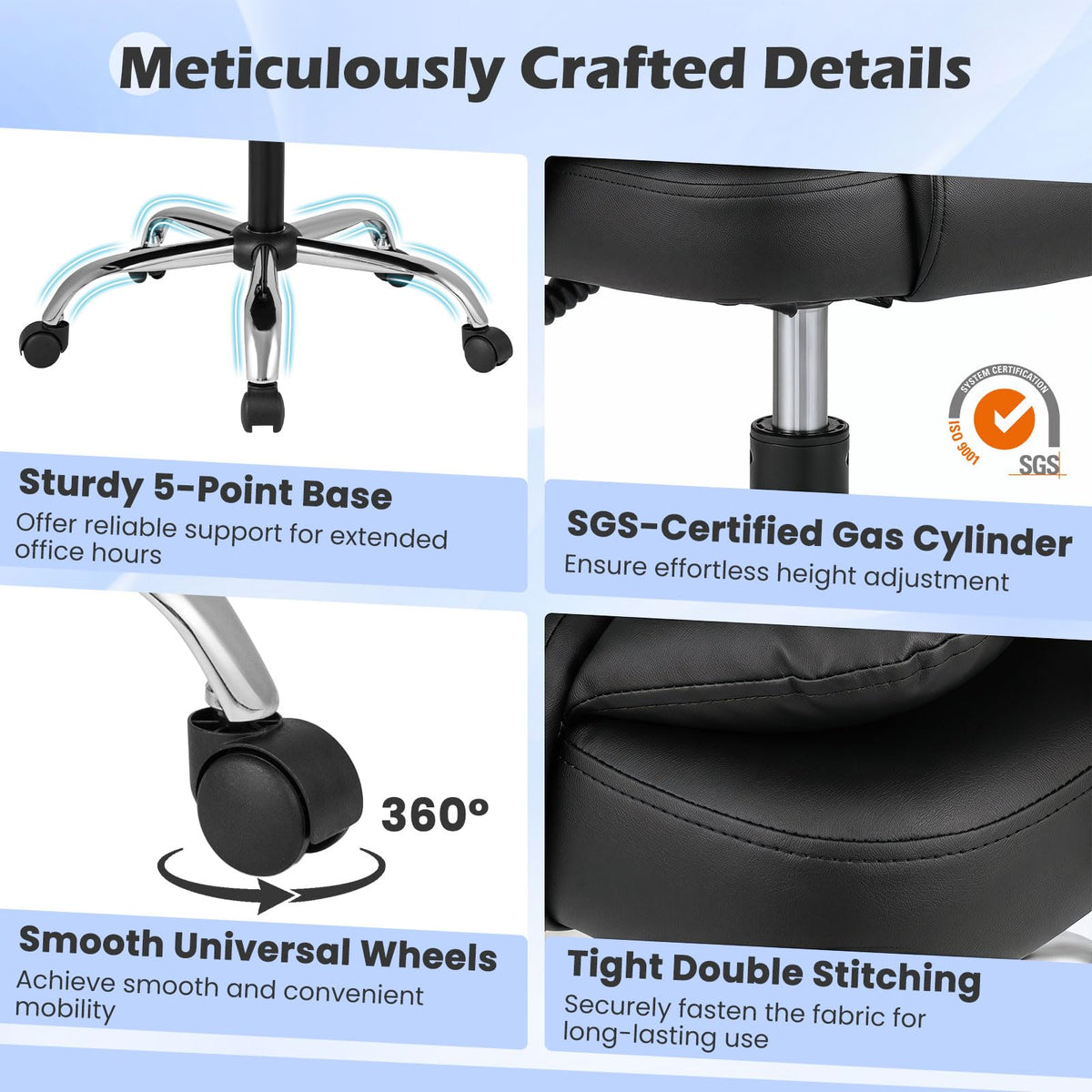 Executive Chair, Big High Back Office Chair with Linkage Armrests, Adjustable Height and Backrest