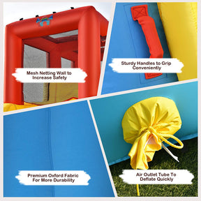 HONEY JOY Inflatable Water Slide, 7-in-1 Double Long Slide Inflatable Water Park w/Climbing Wall (Without Blower)