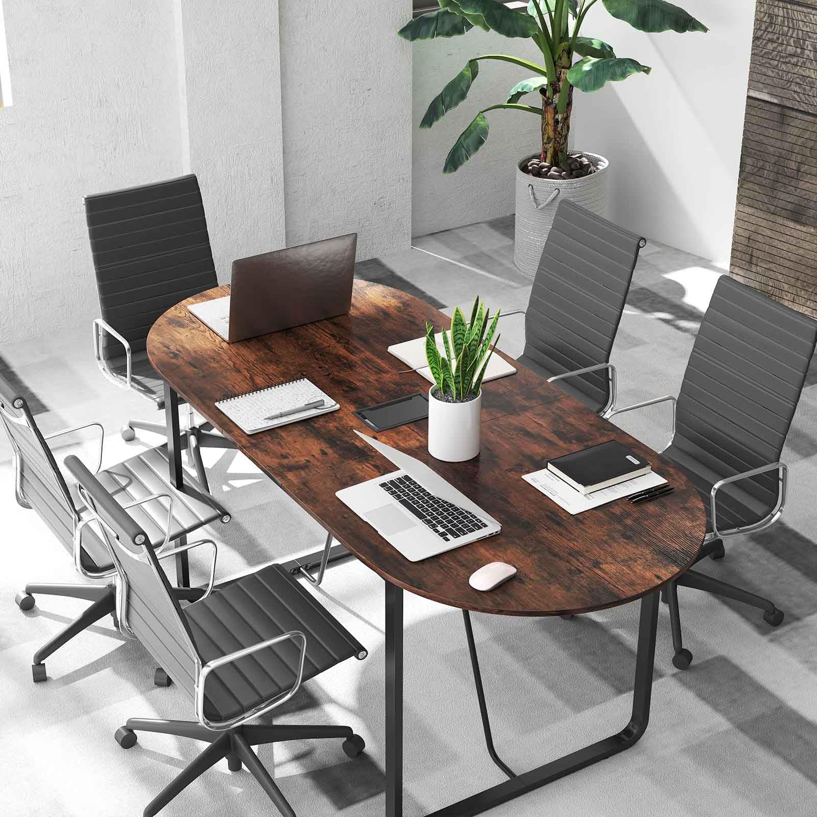 180cm Conference Table, Large Oval Meeting Table for 10 People
