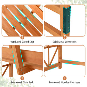 Giantex Garden Arbor with Bench - Wooden Garden Arch Trellis for Climbing Plants Vines