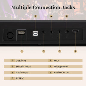 HONEY JOY 88 Keys Foldable Piano Keyboard