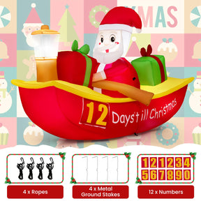 2.1M Long Christmas Inflatables with Navigation Light for Yard