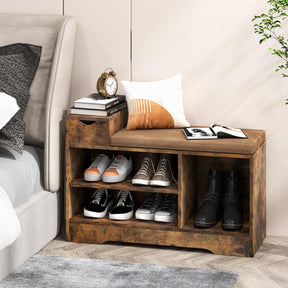 Giantex Storage Shoe Bench with Removable Cushion, Giantex Storage Shoe Bench with Removable Cushion & 1 Storage Drawer