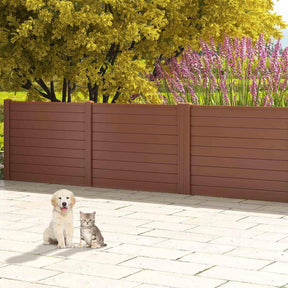 Outdoor 123cm L x 95 cm H PVC Privacy Fence Panels Enclosure w/ 51cm Long Stakes