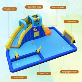HONEY JOY Inflatable Water Jumping House with Water Sprayers & Blower